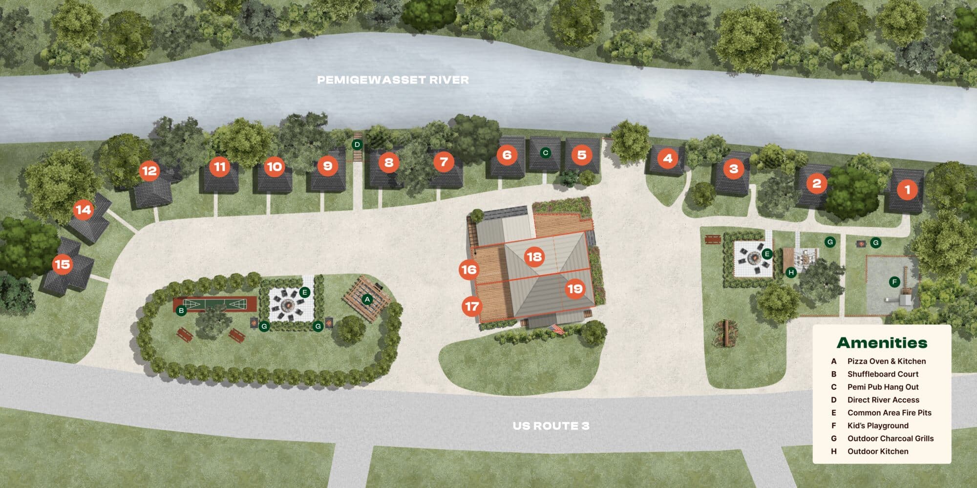Map of Pemi Cabbins premisses